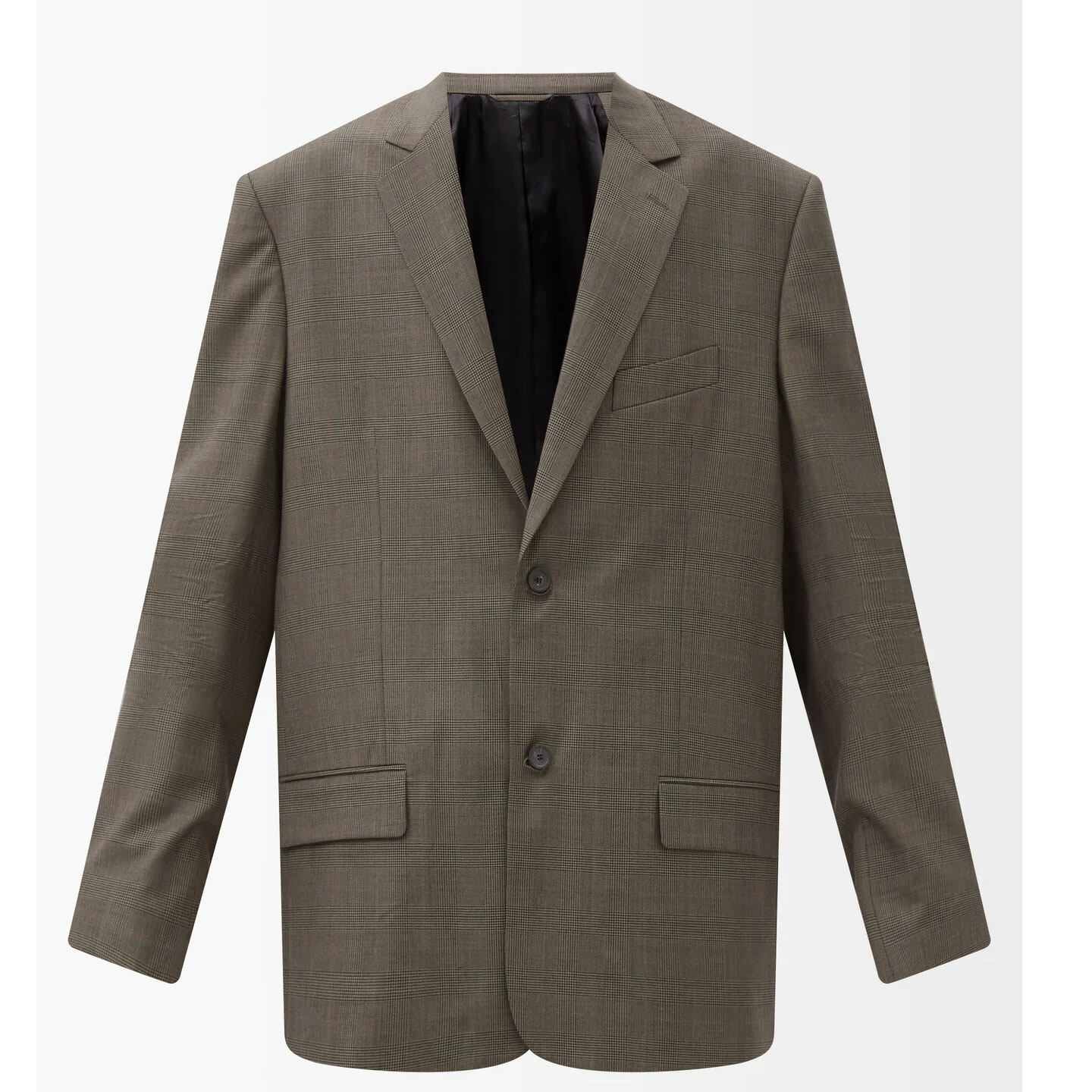 BALENCIAGA Prince of Wales-check wool-twill suit jacket
