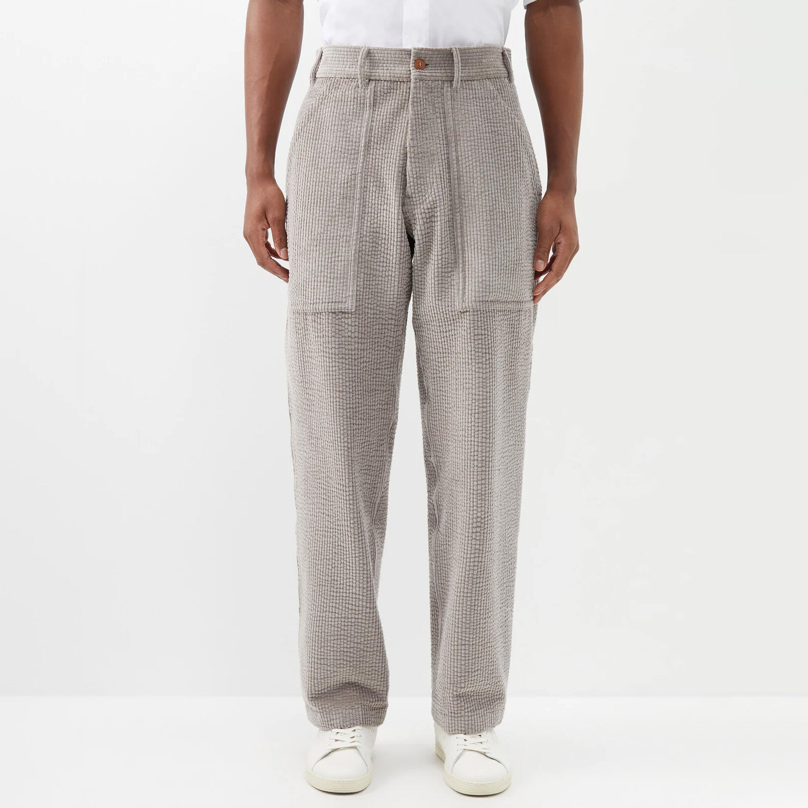 GIORGIO ARMANI Patch pocket cotton-blend corduroy trousers
