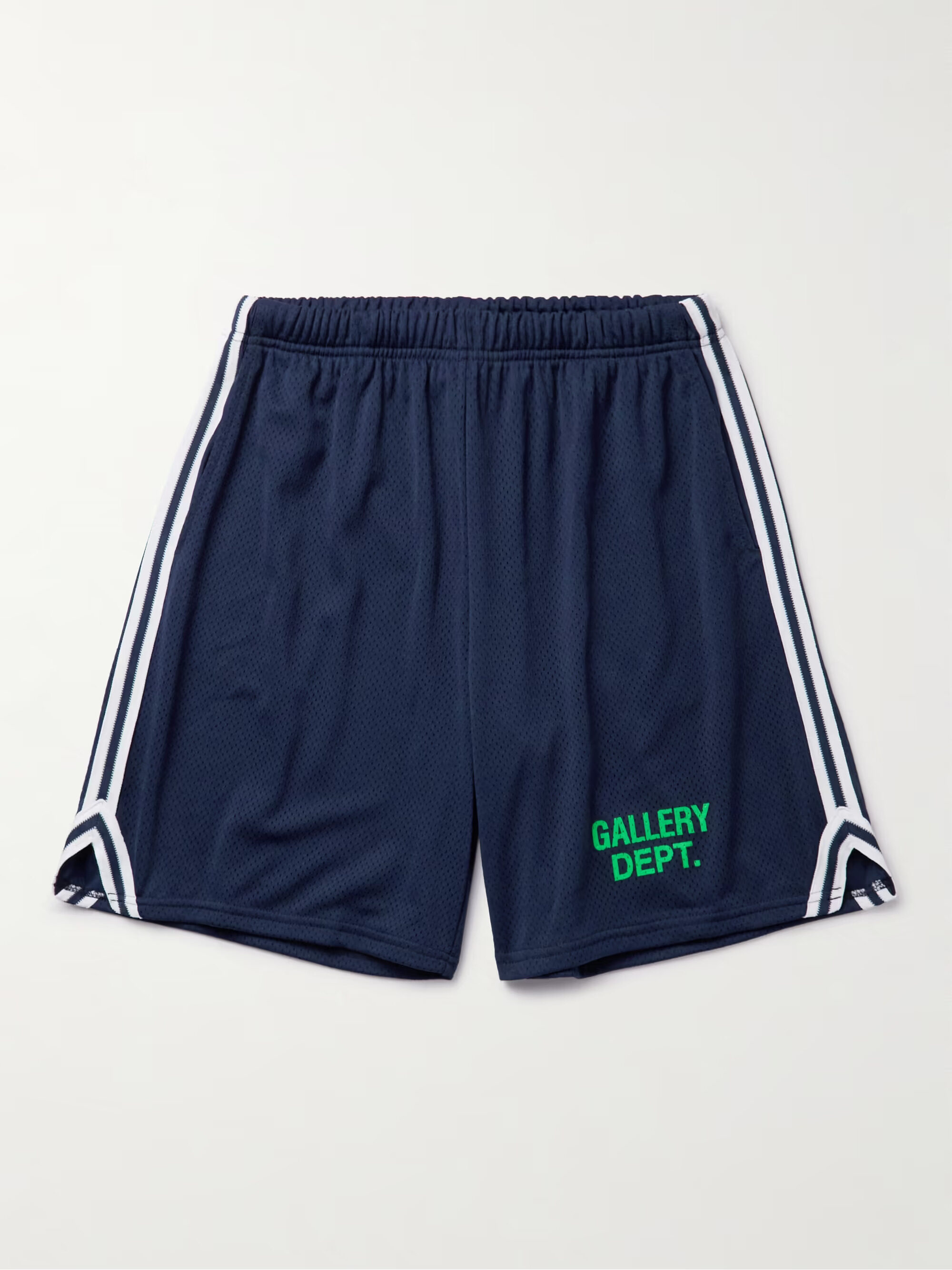 GALLERY DEPT. Venice Straight-Leg Striped Logo-Print Mesh Shorts