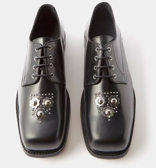 Martlett stud-embellished leather Derby shoes
