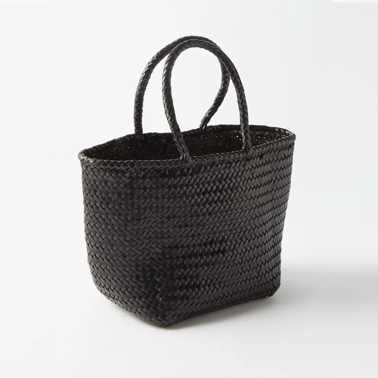 Grace Small Woven Leather Basket Bag