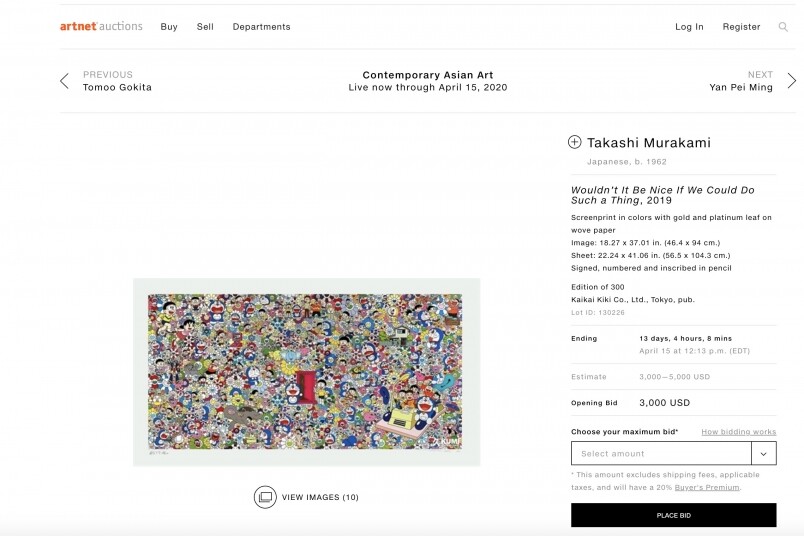 https://www.artnet.com/auctions/contemporary-asian-art-0420/Artnet則由現時至4月15日帶來網上拍賣《Contemporary Asian Art》，包括