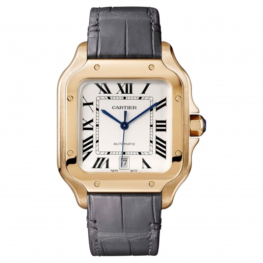 Santos de Cartier Watch in18K pink gold, Crown set with a faceted sapphire HK$281,000