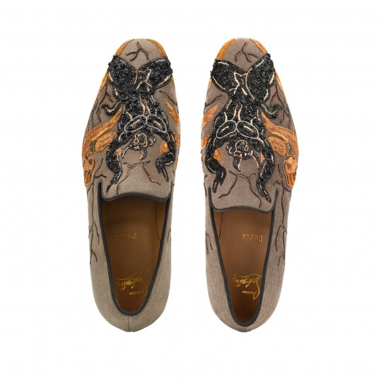 啡色刺繡圖案loafers 啡色刺繡圖案loafers