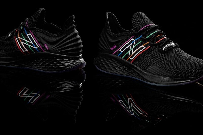 New Balance Fresh Foam ROAV，連同透氣網布及ultra heel在內的鞋身一致用上黑色為主調，再印