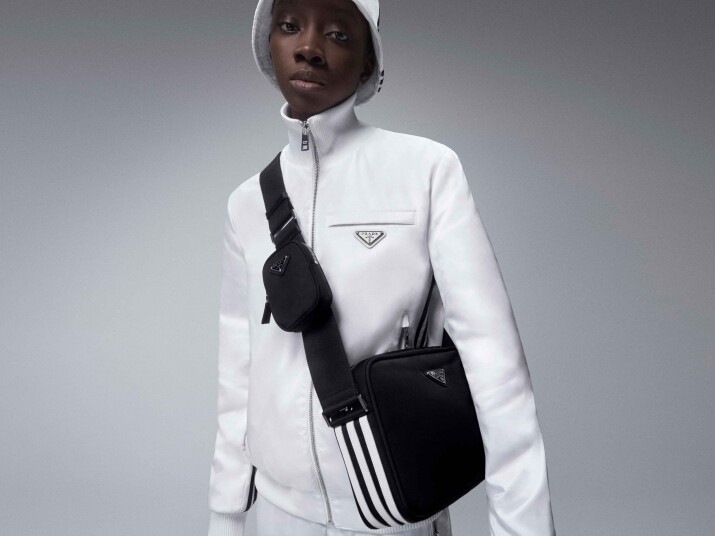 adidas for Prada Re-Nylon 系列的三款大袋，包括旅行袋、背包及購物袋，把 adidas 及 Prada 的品牌