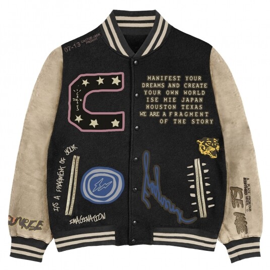 CACTUS JACK FOR FRAGMENT MANIFEST LETTERMAN JACKET CACTUS JACK FOR FRAGMENT MANIFEST LETTERMAN JACKET