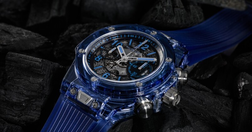 Baselworld 2017, Hublot Big Bang Unico Sapphire, 蓝色蓝宝石水晶腕表, 红色蓝宝石水晶腕表