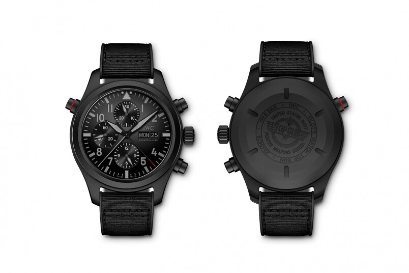 品牌今年的話題作之一，便是這枚Pilot's Watch Double Chronograph TOP GUN Ceratanium，腕錶取名自美國海