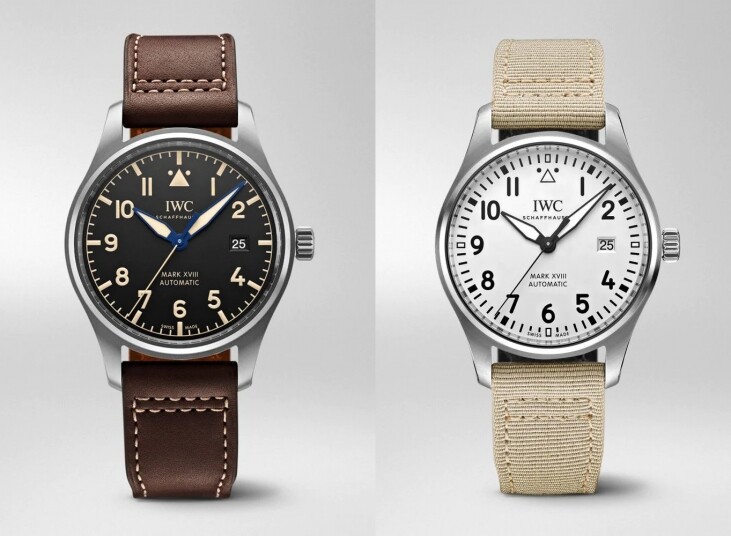 想百搭一點的話，IWC的飛行錶會是穩陣之選。女士可戴Mark XVIII，直徑40mm，白色