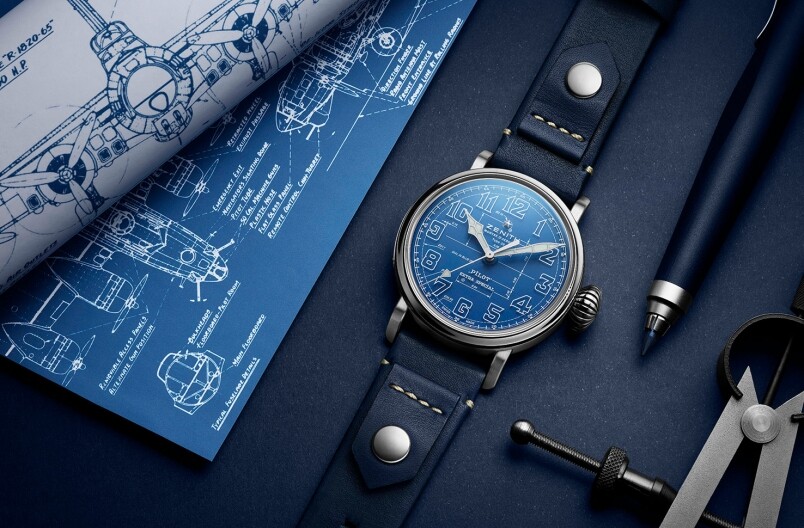 Zenith Pilot Type 20 Blueprint腕錶！飛機結構藍圖活躍於錶盤之上