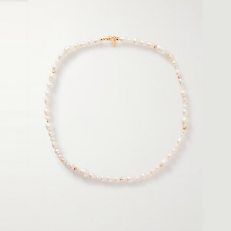 男裝頸鏈推介：ÉLIOU Celeste Gold-Plated Pearl Necklace
