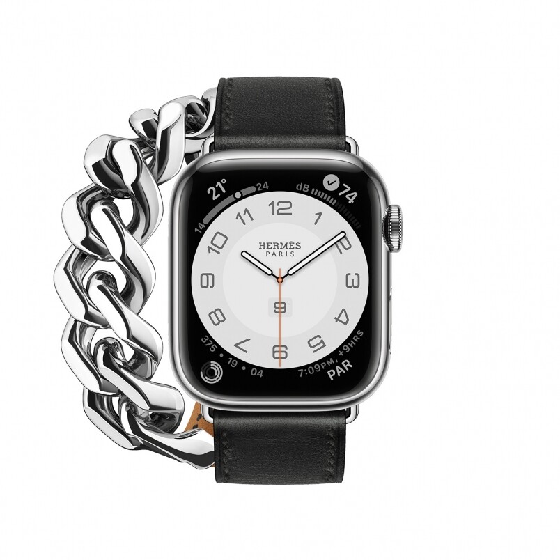 2023白色情人節禮物推介：第8代APPLE WATCH HERMÈS腕錶配41毫米精鋼錶殼及GOURMETTE精鋼拼SWIFT小牛皮雙圈錶帶