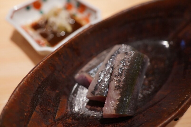 北海道秋刀魚配肝醬油