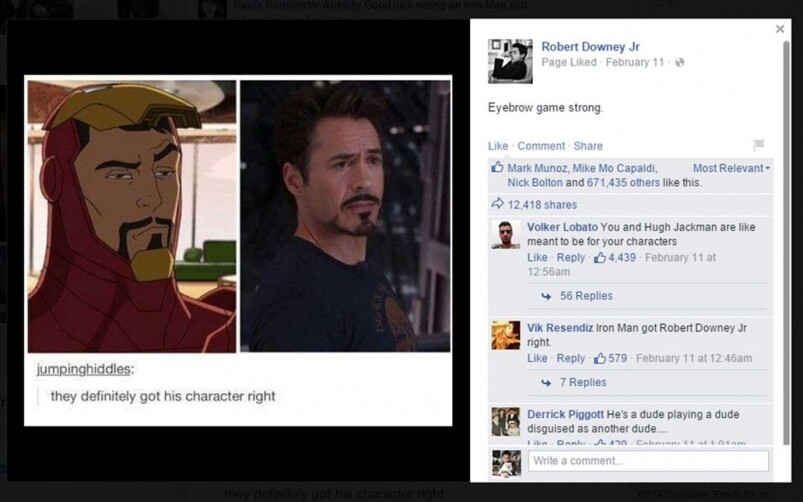如果你有follow Robert Downey Jr.的facebook，你就會知道，他不只是在做電影宣傳才將Iron Man的