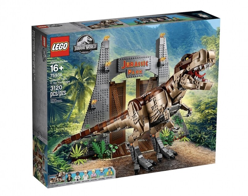 LEGO 75936 Jurassic Park: T. Rex Rampage今次LEGO推出的Jurassic Park: T. Rex Rampage，總件數達3120件，是《侏羅紀公園