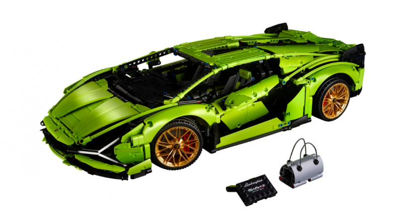 有別於法蘭克福車展上展出的淺綠色塗裝，今次LEGO Technic推出的Lamborghini Sián FKP 37