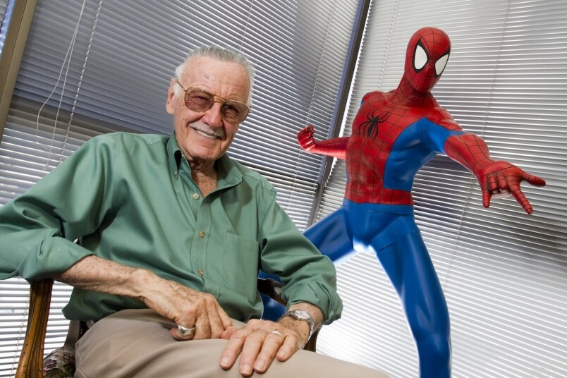 Stan Lee與蜘蛛俠要數由Stan Lee創作的最受歡迎的系列，一定非《蜘蛛俠》（Spider-man）莫
