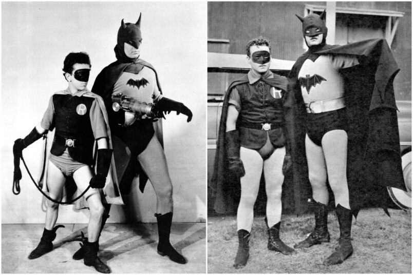 第一、二代的蝙蝠俠都有羅賓作拍檔，可惜制服都很原始，布造的面罩、布造