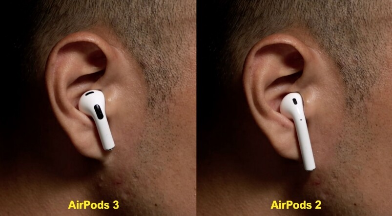 全新的AirPods 3雖然沿用沿用AirPods 2嘅半入耳式設計，但耳機本體就與AirPods Pro一