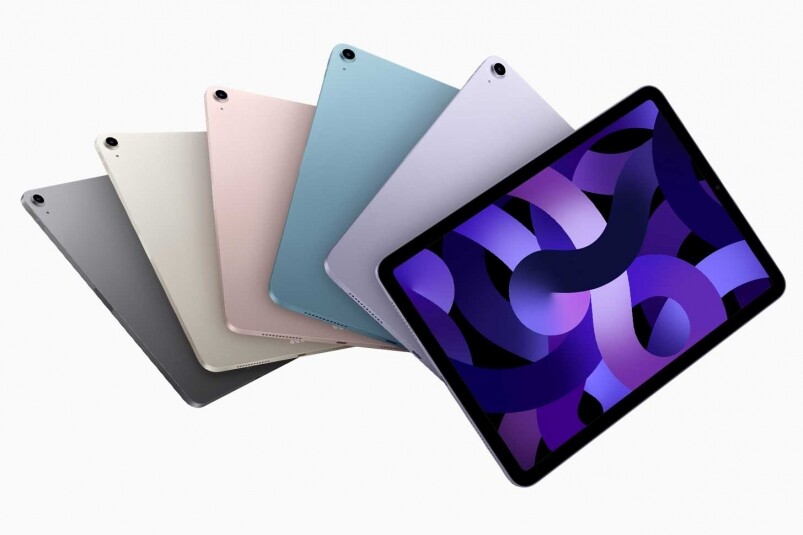 全新iPad Air帶來五款顏色任揀，太空灰、星光色、粉紅色、紫色和全新藍色。
