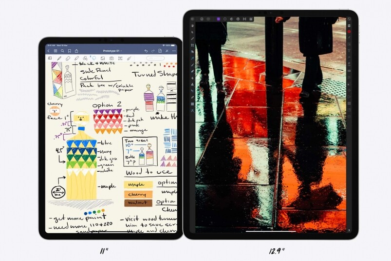 全新11吋及12.9吋iPad Pro備有銀色及太空灰兩種色調，起步配置為128GB，另