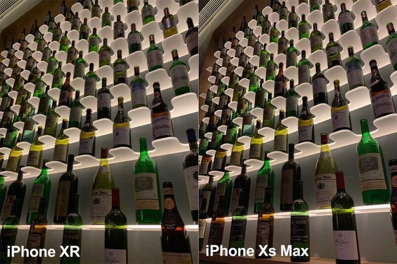 與iPhone Xs比較同一場景的拍攝，在低光之下，無論是黑位或光位的表現，都沒