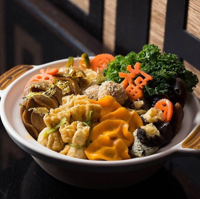 近年素食愈來愈流行，東來順總廚施超群特別設計了全新的「金湯素盆菜
