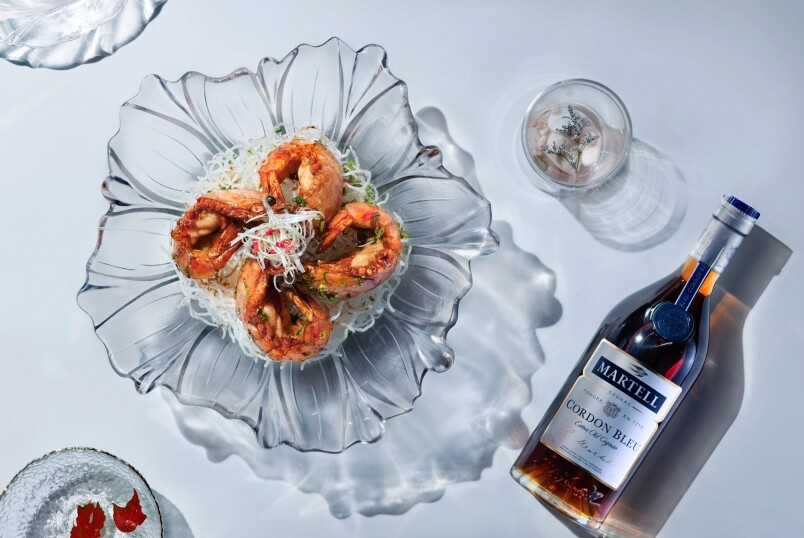 Pan fried Prawn With French Sauce, Paired With Martell Cordon Bleu馬爹利干邑煎大蝦配馬爹利藍帶 HK$90両
