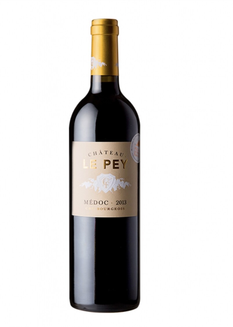 Le Pey Médoc 2013$138深紅色酒色，花香、成熟水果如車厘子、草莓味、香料等香氣，口