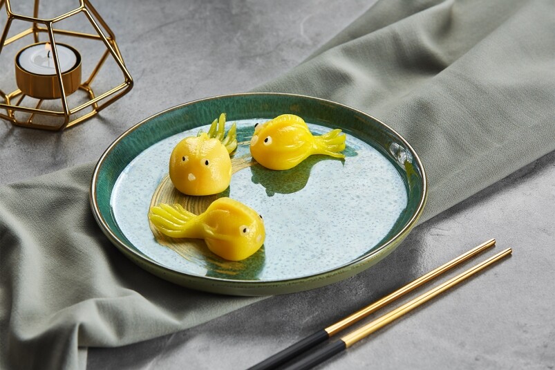 Steamed “Gold Fish” Shrimp Dumplings