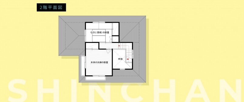 《蠟筆小新》野原之家二階至少二樓的兩間客房,由於野家一家四口都是睡 《蠟筆小新》野原之家二階至少二樓的兩間客房,由於野家一家四口都是睡