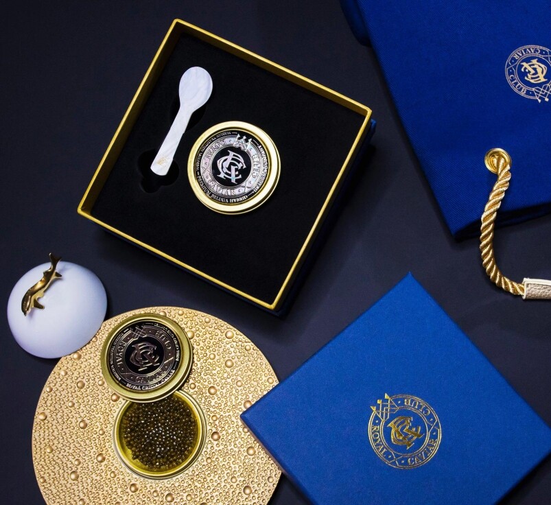 Imperial Ossetra Caviar Royal Caviar Club有售來自培養11年的Acipenser gueldenstaedtii俄羅斯鱘魚的魚子。黃色或金色 Imperial Ossetra Caviar Royal Caviar Club有售來自培養11年的Acipenser gueldenstaedtii俄羅斯鱘魚的魚子。黃色或金色