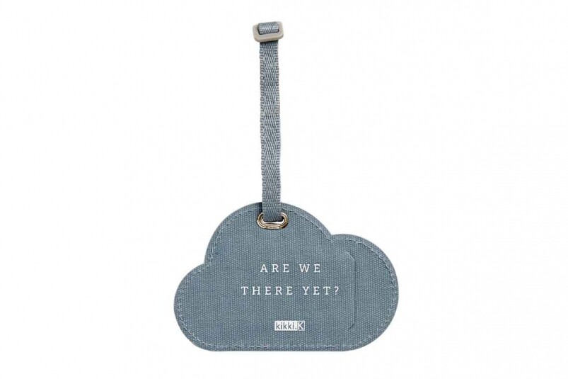 Canvas luggage tag world front