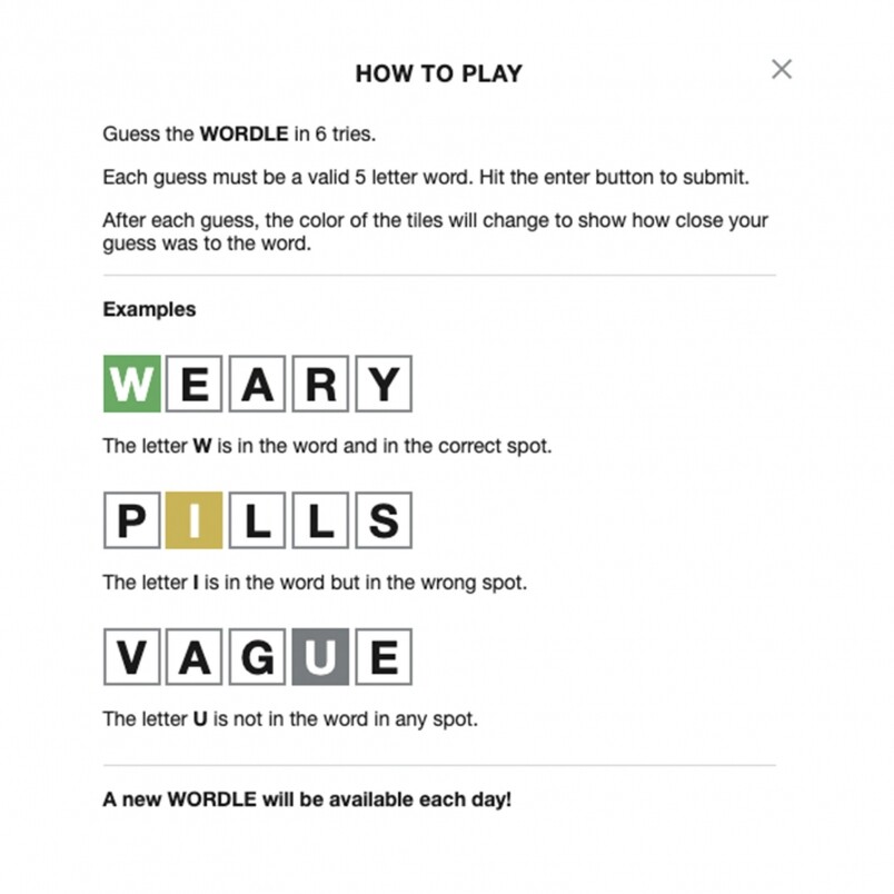 只要一進入Wordle的官網，就立即可以開始玩Wordle！而在遊玩之前，會有簡單的玩