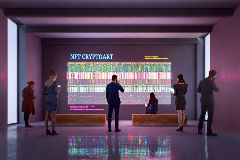 當大家還在思索到底NFT如何和現實接軌時，因為數碼藝術品沒有一個展