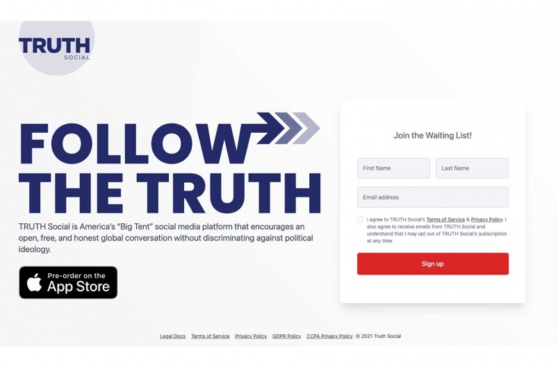「TRUTH Social」將會是一個全新類似facebook的社交平台，以「Big Tent」作為主要概念，就是在大