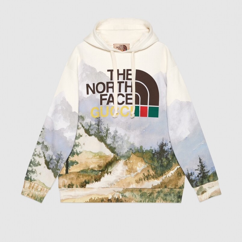 The North Face x Gucci印花連帽衛衣