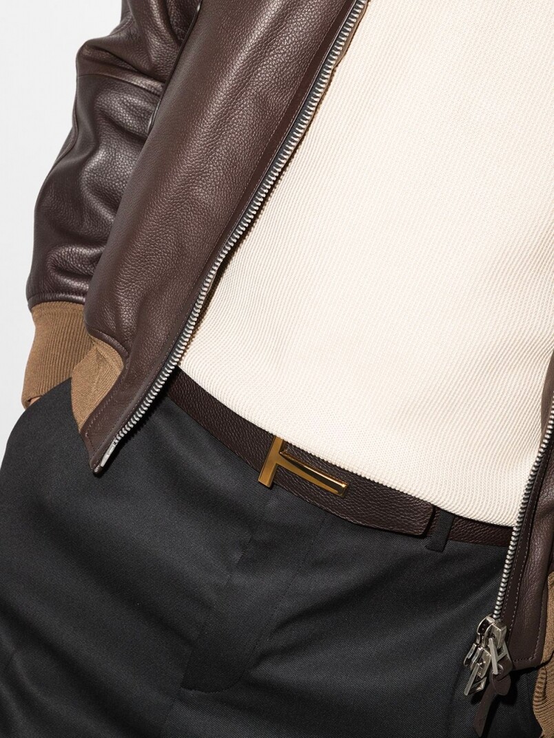 TOM FORD T logo-buckle leather belt HK$4,320