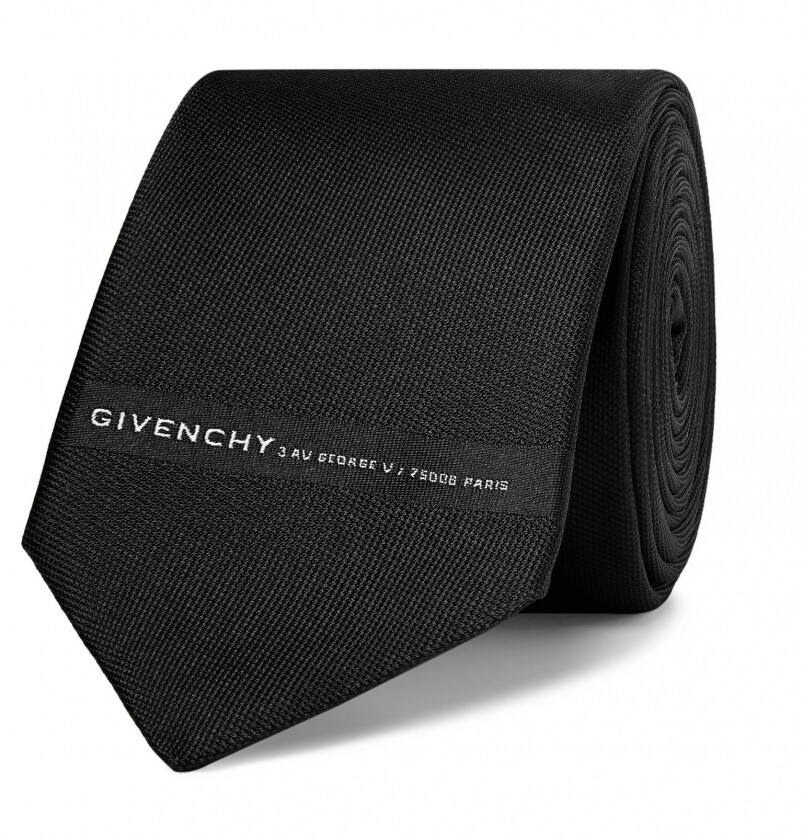 Givenchy黑色刺繡7cm領呔