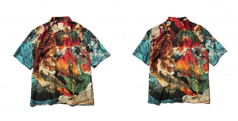 Project Rising Drop 01 Downhill Tiger & Dragon Print Silk Bowling Shirt $1,680