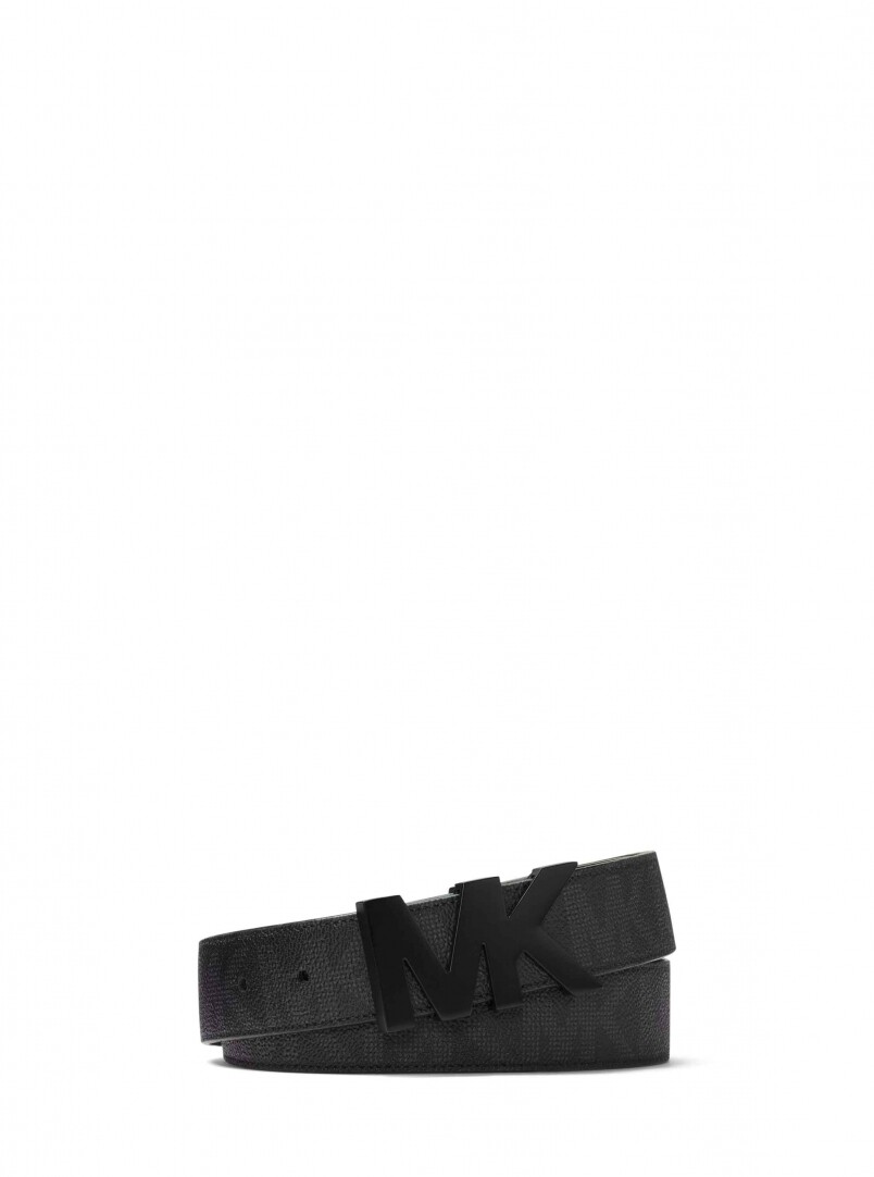 Michael Kors 黑色logo皮帶