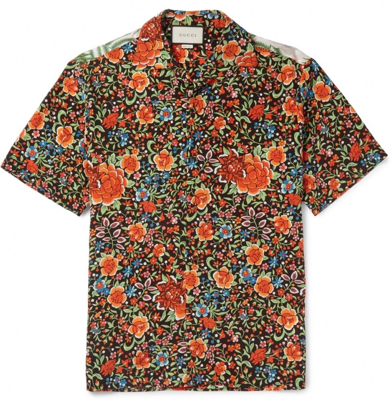 Gucci 花圖案cape-collar 恤衫 £846.68 (Mr.Porter.com)