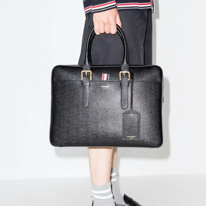 THOM BROWNE Grained Leather公事包
