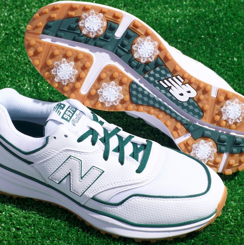 StockX 與 Malbon Golf 合作推出首對 Malbon x New Balance 997G 白 / 綠色高爾夫球鞋。 貨物將透過 DropX