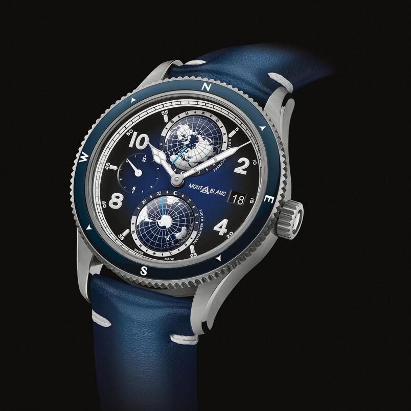 Montblanc 1858系列Geosphere藍色腕錶 （HK$45,600)