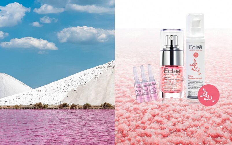 法國天然護膚品牌Eclaē，產品採用來自Camargue鹽湖的粉紅海藻，具有極強的天然