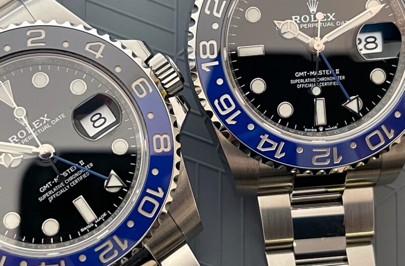 從外觀而言，最明顯的分別就是其皇冠標誌，新版本的Rolex GMT-Master II在錶盤上