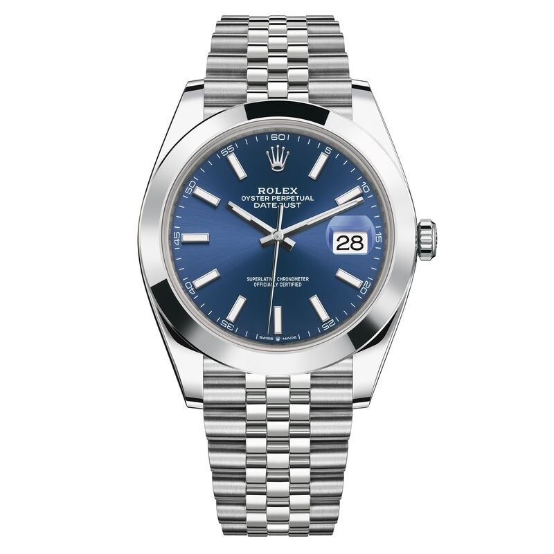 心水清的你，可能就已經看得到是Rolex Oyster Perpetual Datejust 41，而且是亮藍色錶面的款式