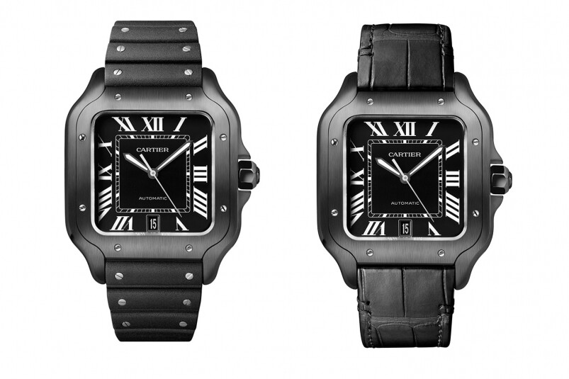 近年Santos de Cartier絕對是卡地亞的領軍系列，今年新增黑魂版，腕錶採用大型錶